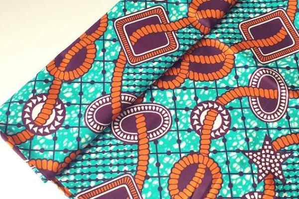 ORANGE CELEBRATION Waxprint Stoff